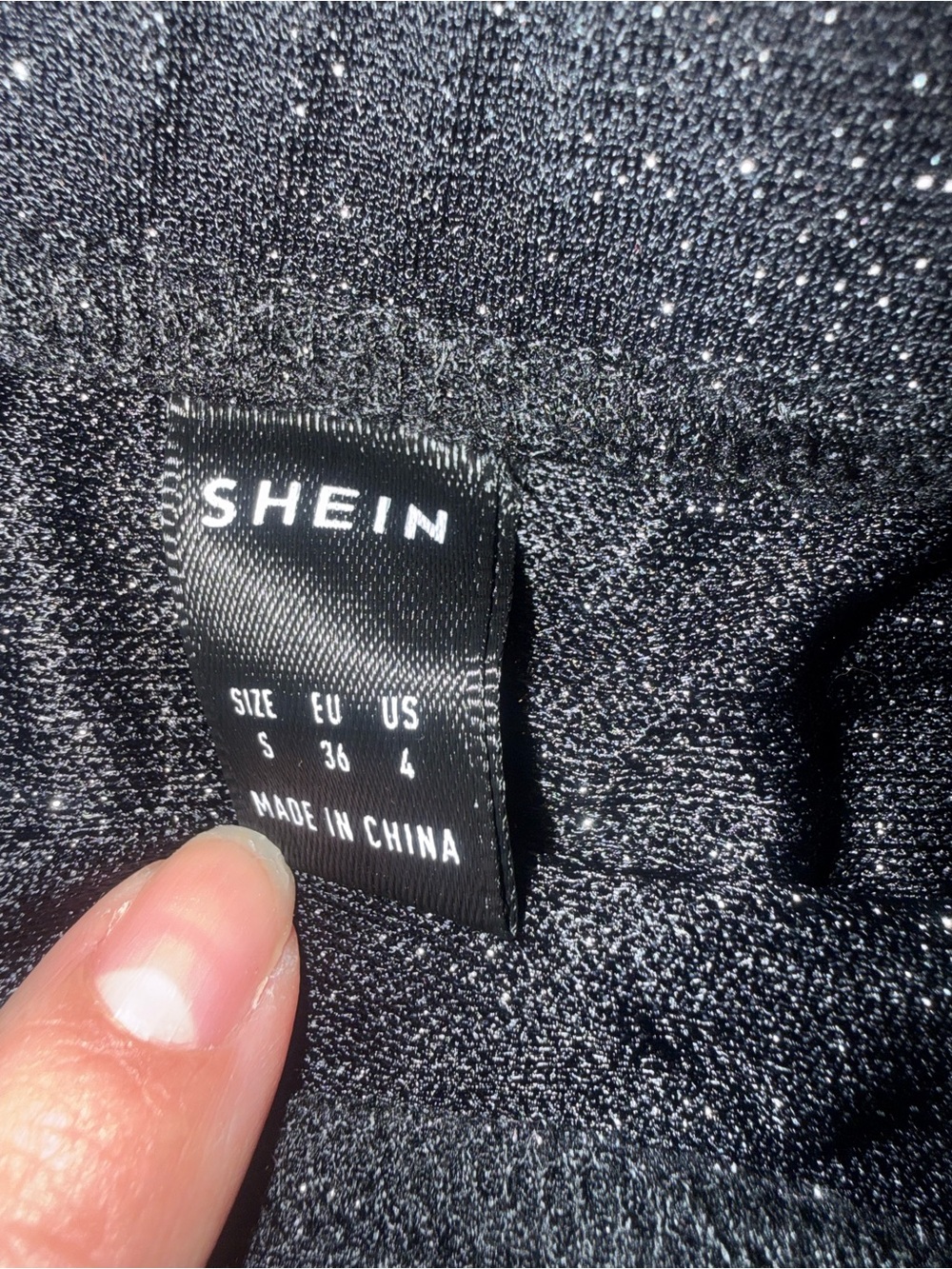 SHEIN Black Sparkle Stretch Mini Skirt - Picture 2 of 5